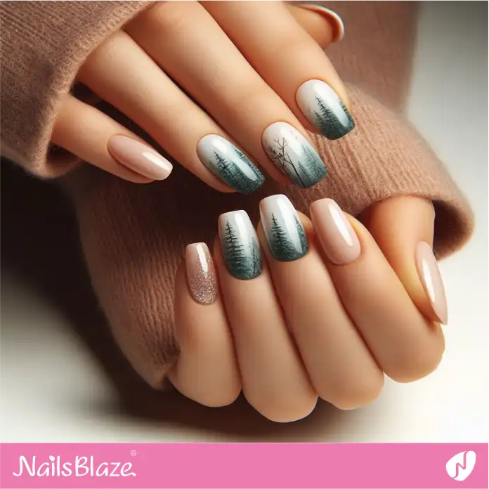 Minimal Forest Nail Design | Love the Forest Nails - NB2777